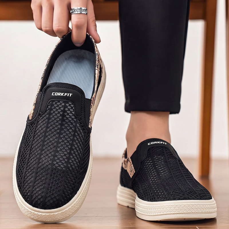 Men'S Shoes With Toes - Letnie męskie perforowane klapki z siateczki,
