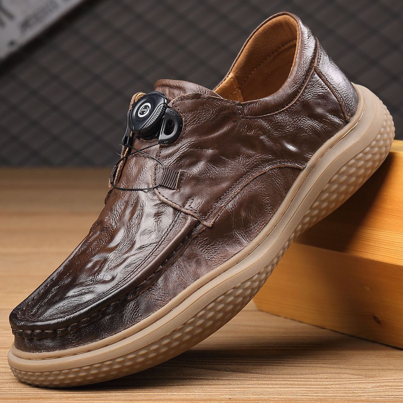 Men Shoes Louboutin - Luksusowe męskie skórzane buty casualowe z