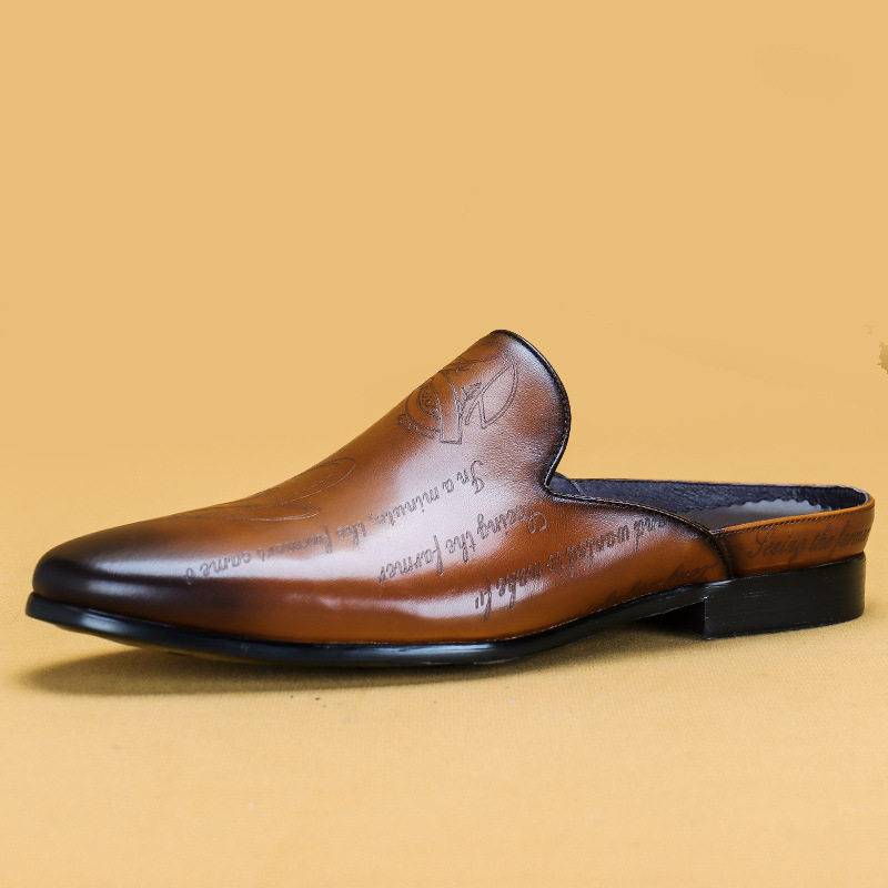 Men Shoes Louboutin - Włoskie luksusowe kapcie męskie oryginalne skórzane