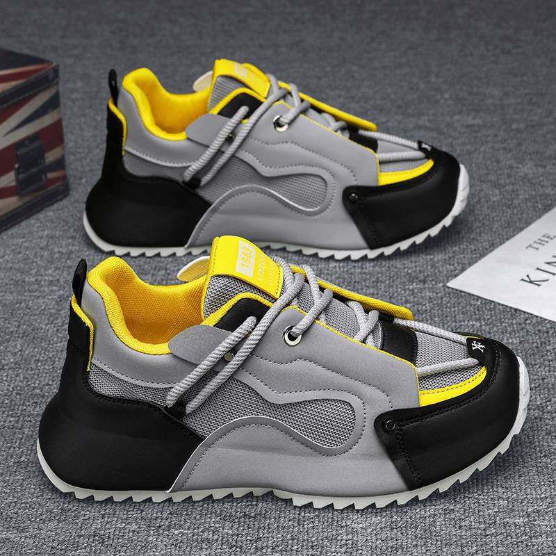 Szare, czarne i żółte masywne  – Men Shoes Trainers recenzja i cena