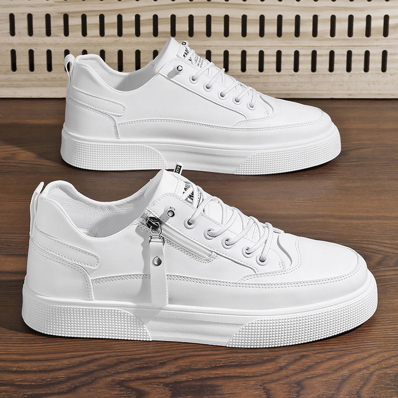 Męskie skórzane sneakersy z bo – Men Shoes Trainers recenzja i cena