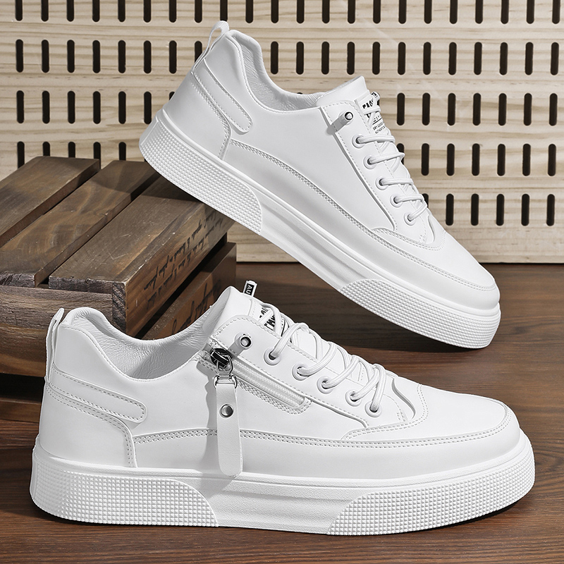 Męskie skórzane sneakersy z bo – Men Shoes Trainers recenzja i cena